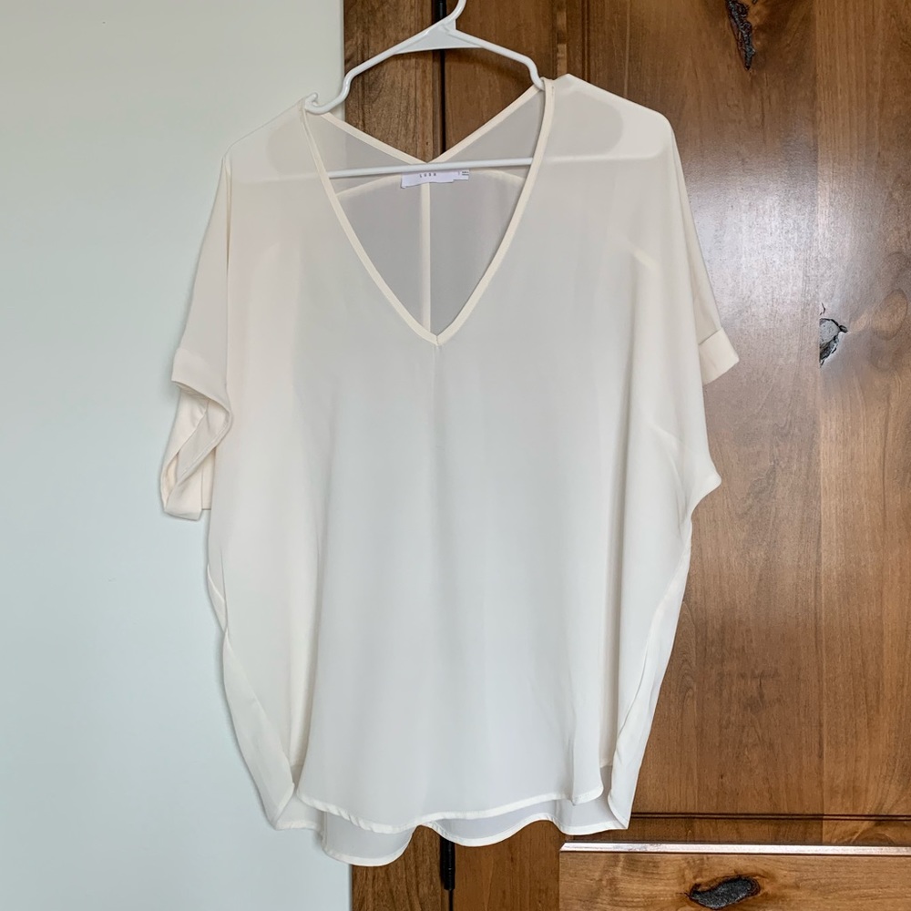Lush off white, over-sized blouse